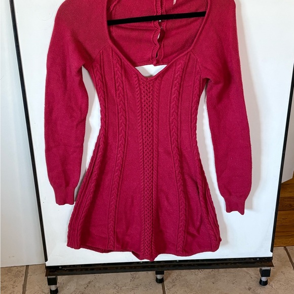 Free People Vibrant Red Knit Sweater Dress - Picture 5 of 10
